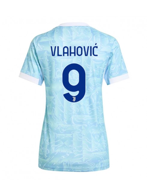 Ženski Nogometna dresi replika Juventus Dusan Vlahovic #9 Gostujoči 2025-26 Kratek rokav Ženski Nogometna dresi replika Juventus Dusan Vlahovic #9 Gostujoči 2025-26 Kratek rokav